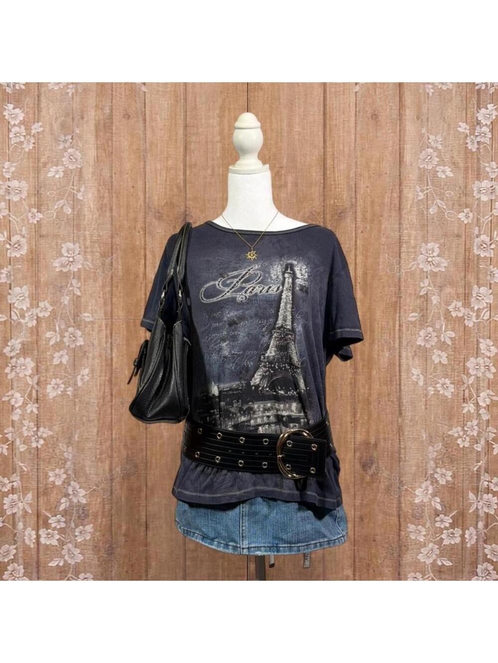 CJ BANKS Paris Eiffel Tower Graphic Tee